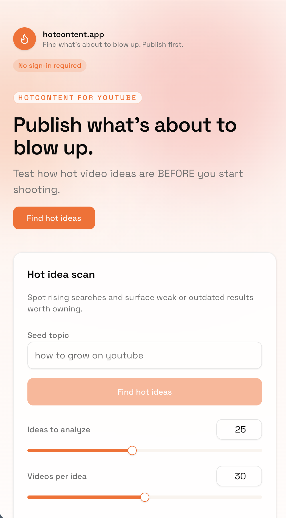 hotcontent.app landing page preview